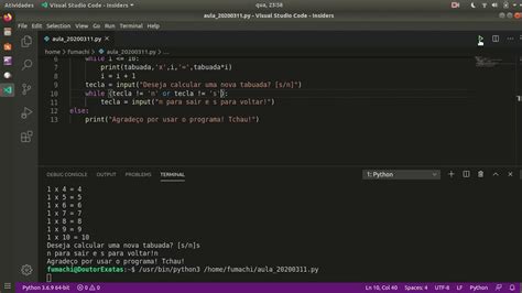 Python Estrutura While Para Tabuada Tecla De Escape Fim