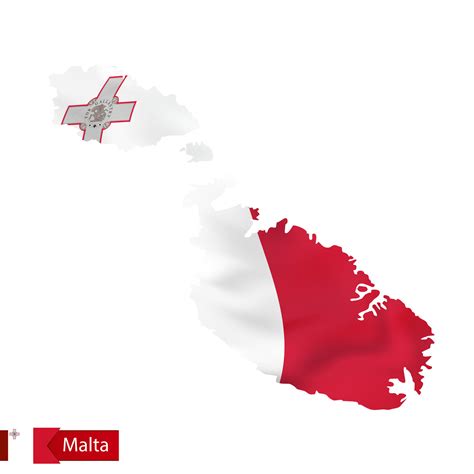 Malta map with waving flag of Malta. 34030985 Vector Art at Vecteezy