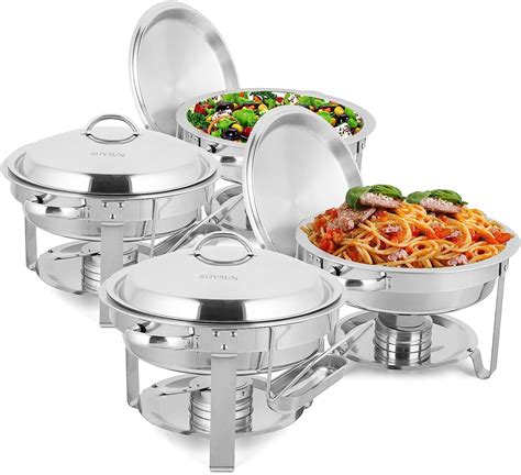 Buy Rovsun 5 Qt 4 Pack Chafing Dish Buffet Setstainless Steel Round