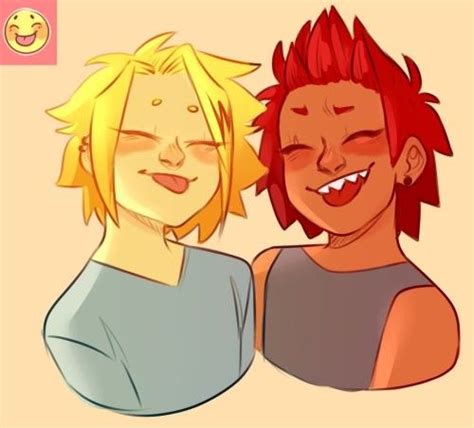 Kaminari Denki And Kirishima Eijirou Human Pikachu Boku No Hero Academia Kirishima