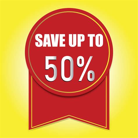 save up to discount coupon price tag label sticker special off vector