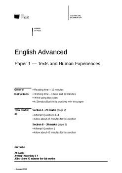 HSC English Common Module Practice Exam Paper By Jennifer Purssell