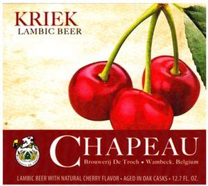 Drink Label Kriek Chapeau Lambic Brouwerij De Troch Belgiumcol Be