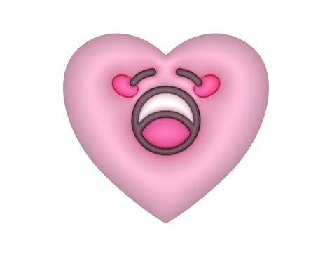 3d Bocejando Rosa Fofa Coração Emoji 28115413 Png