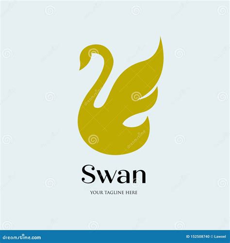 Minimalist Flying Swan Logo Simple And Luxury Stock Vector