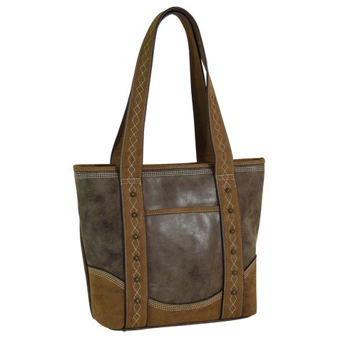 Murdochs Justin Womens Weathered Tote With Diamond Stitch