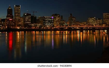 Portland Oregon Skyline Night Stock Photo 94224631 | Shutterstock