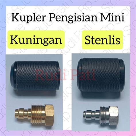 Kupler Pengisian Mini Drat Dalam M10 Tutup Teflon Stenlis Dan Kuningan