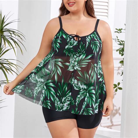 Womens Swimwears Tankinis Set Plus Size Swimsuit Skirt Conservative