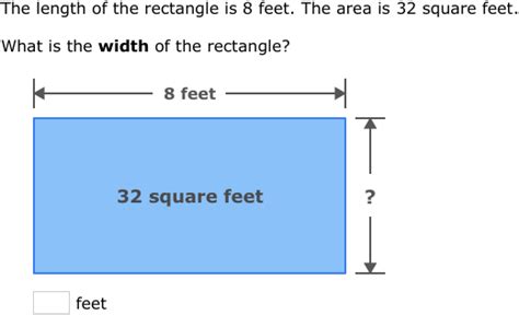 Ixl Find The Missing Side Length Of A Rectangle Rd Grade Math