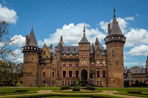 Desktop Wallpapers Netherlands Kasteel De Haar Utrecht Castle Lawn