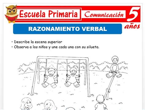 Razonamiento Verbal para Niños de 5 Años Escuela Primaria