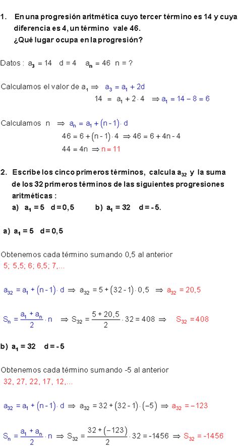 Ejercicios Y Problemas Resueltos De Progresiones