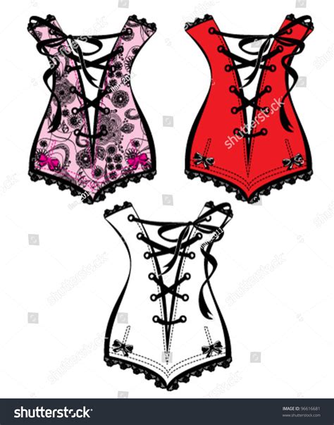 Set Beautiful Retro Clothes Illustration Corsets Stock Vector Royalty Free 96616681 Shutterstock