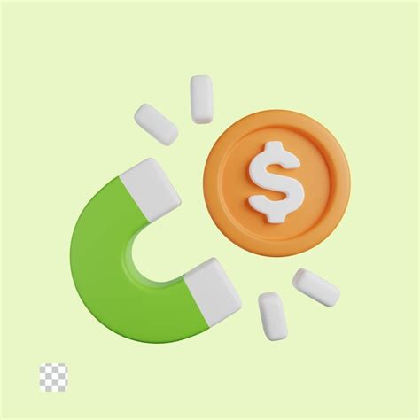 Atraer dinero icono 3d | Archivo PSD Premium