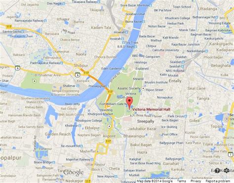 Victoria Memorial on Map of Kolkata