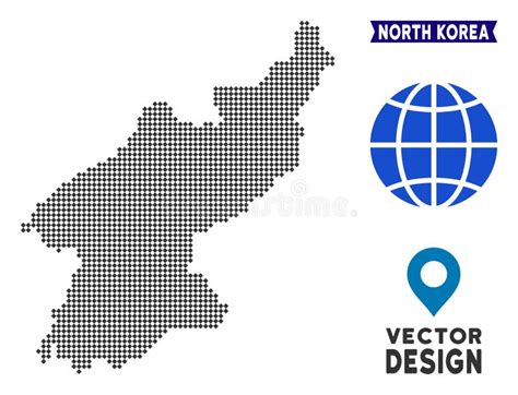 Mapa de Dot North Korea ilustración del vector Ilustración de mosaico