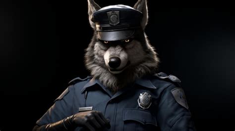 Premium Photo | Photorealistic Wolf Police Officer Art Voidcore Furry ...