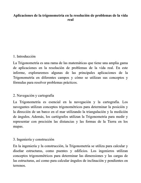 Solution Aplicaciones De La Trigonometr A En La Resoluci N De