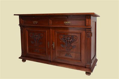 Gro E Antike Mahagoni Jugendstil Sideboard Anrichte Kommode Von