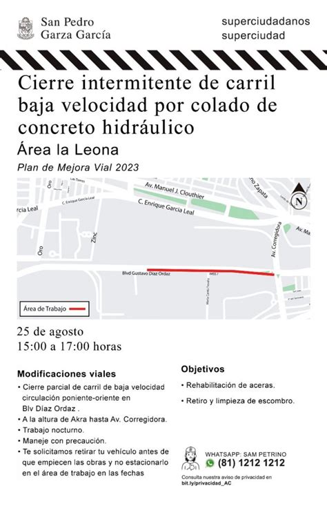 Cierre Intermitente De Carril De Baja Velocidad Por Colado De Concreto