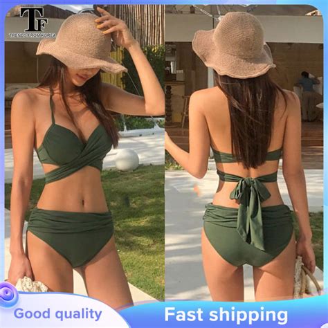 Tf Women S Bikini Swimsuit Front Cross Lace Up Two Piece Bathing Suit