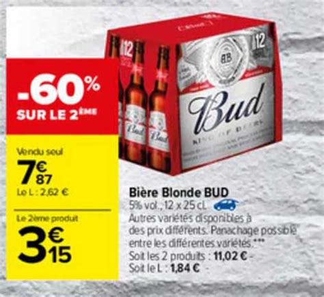 Promo Bi Re Blonde Bud Chez Carrefour Icatalogue Fr
