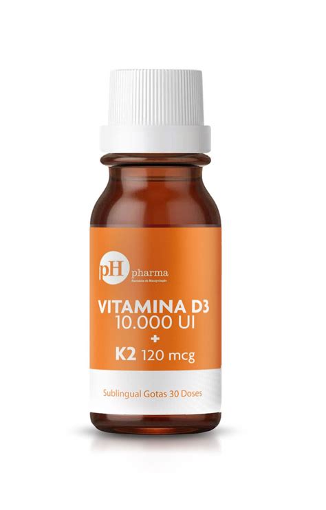 Vitamina D3 10 000ui Com Vitamina K2 120mcg 30 Doses Phpharma