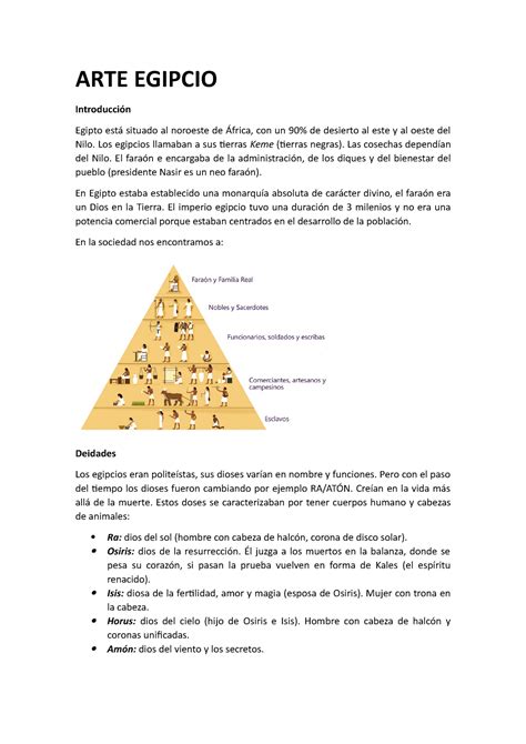 Arte Egipcio Caracter Sticas Etapas Y Obras Comentadas M S