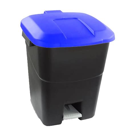 Buy EU Manufactured 50L Pedal Operated Bin Blue Lid Step Trash