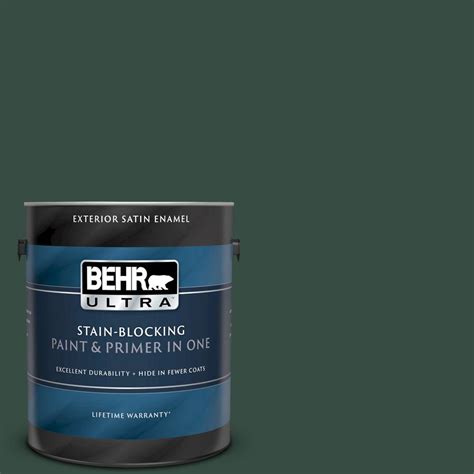 Behr Ultra Gal Ecc Hidden Forest Satin Enamel Exterior Paint