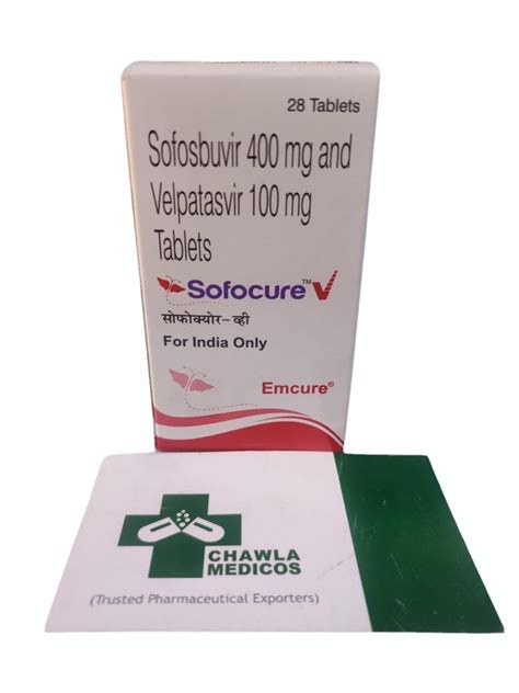 Sofocure Sofosbuvir Velpatasvir Tablets 400 Mg 100 Mg Rs 19000