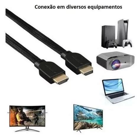 Cabo Hdmi Gold 5m Metros Mts 4k 3d Full Hd Blindado NYLON Tv Pc