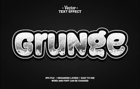 Efecto De Texto Vectorial Editable Grunge Vector Premium