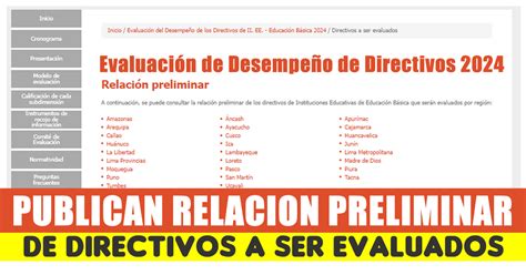 Publican la Relación preliminar de Directivos a ser evaluados El