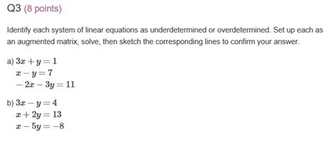 Solved Identify Each System Of Linear Equations As