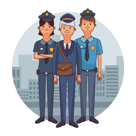 Premium Vector Police Officers Cartoons