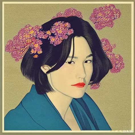 Jennifer Garner Portrait By Ikenaga Yasunari And Stable Diffusion