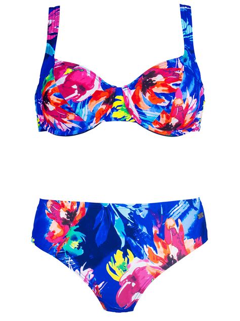 Naturana Naturana BLUE Floral Print Underwired Bikini Set Size 10