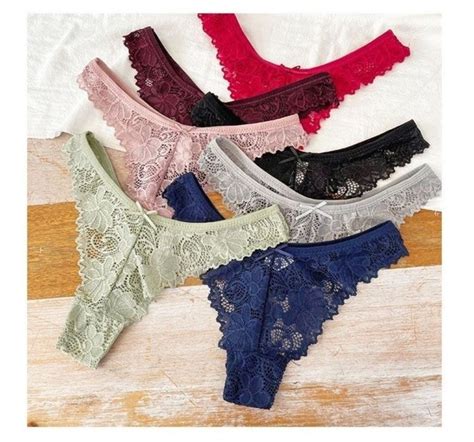 Zxyouping Pcs Sexy Lace Panty For Women Set Low Rise Hollow Plus Size Panty T Back Bikini