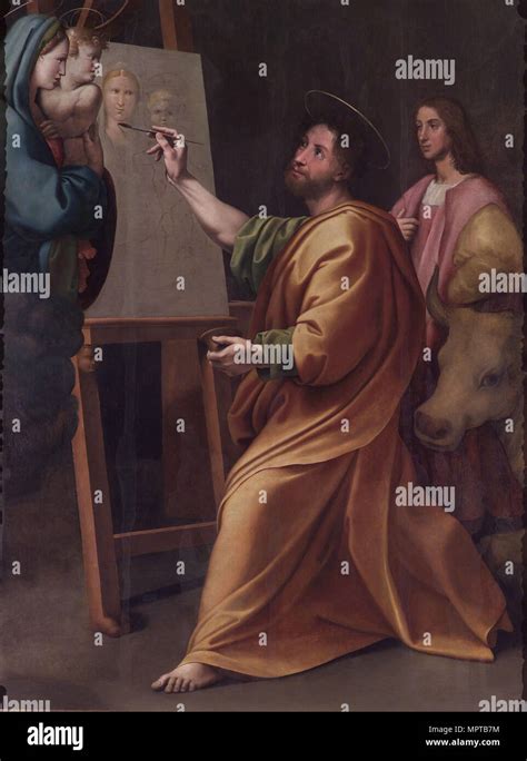 Santo luke pintando a la virgen fotografías e imágenes de alta