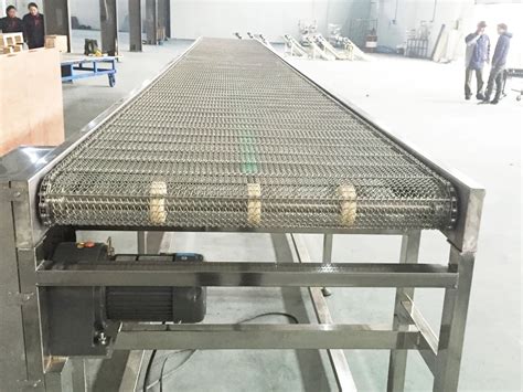 Stainless Steel Wire Mesh Belt Conveyor With Hopper Stainless Steel