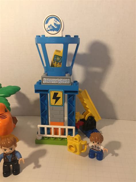 Lego Duplo 10880 Jurassic World T Rex Tower With Blue Jeep Owen