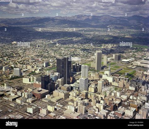 S Aerial View Downtown Skyline Los Angeles California Usa