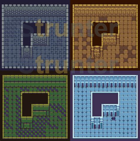 Artstation 4 Color Dungeon Tilesets 16x16