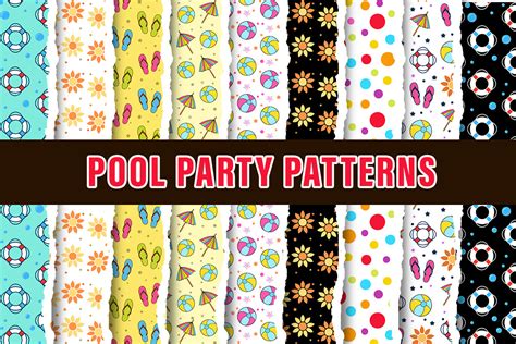 Pool Party Digital Paper Patterns Graphic By PiXimCreator Creative