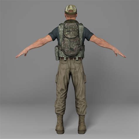 Soldier Mercenary 3d Model 149 Max Fbx Obj Free3d