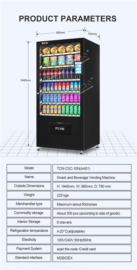 Cashless Snack Drink Vending Machine TCN CSC 10N AA01 TCN