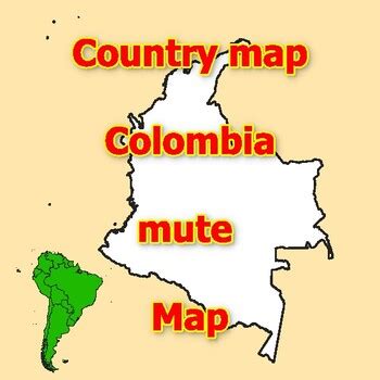 Empty Map of Colombia blank mute Map with outlines of neighboring Countries