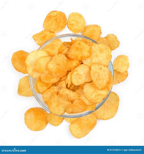 Potato Chips In Glass Bowl Stock Photo Image Of Prepared 61210612